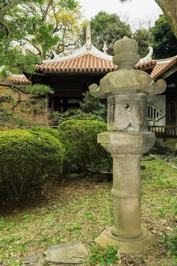 Stone lantern, tea house